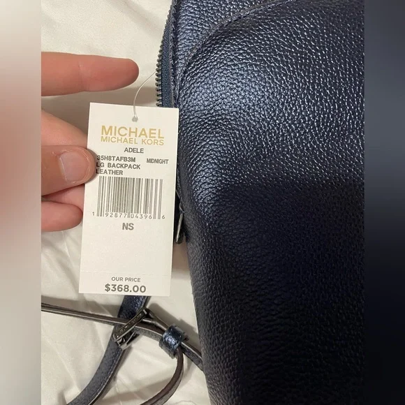 Michael Kors Adele midnight backpack. Dark blue leather  display picture 1